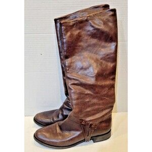 Coclico Womens Leather Boots Size 6 Riding Mid-Calf Cowgirl Brown Made In Spain